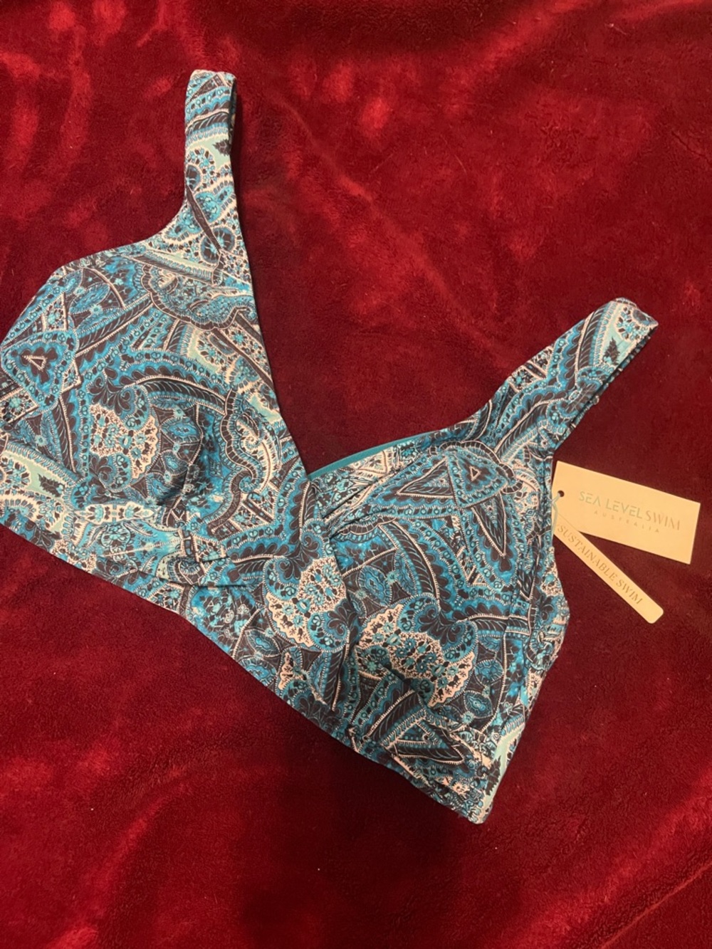 Sea Level Swim Blue Paisley Bikini Top